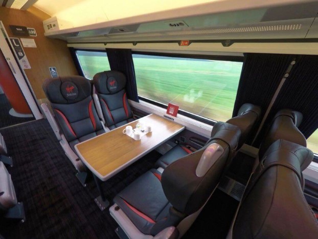 First Class seats on train